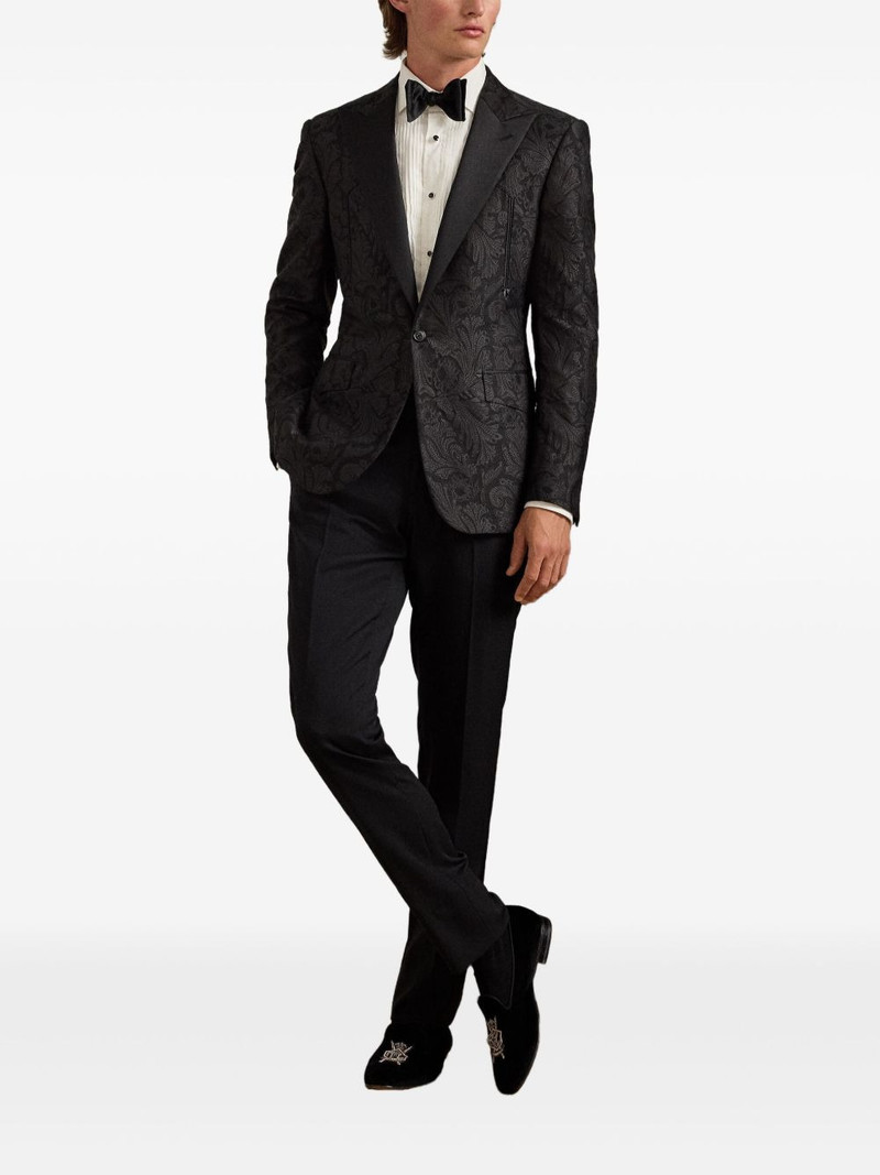 Ralph Lauren paisley-jacquard single-breasted blazer outlook