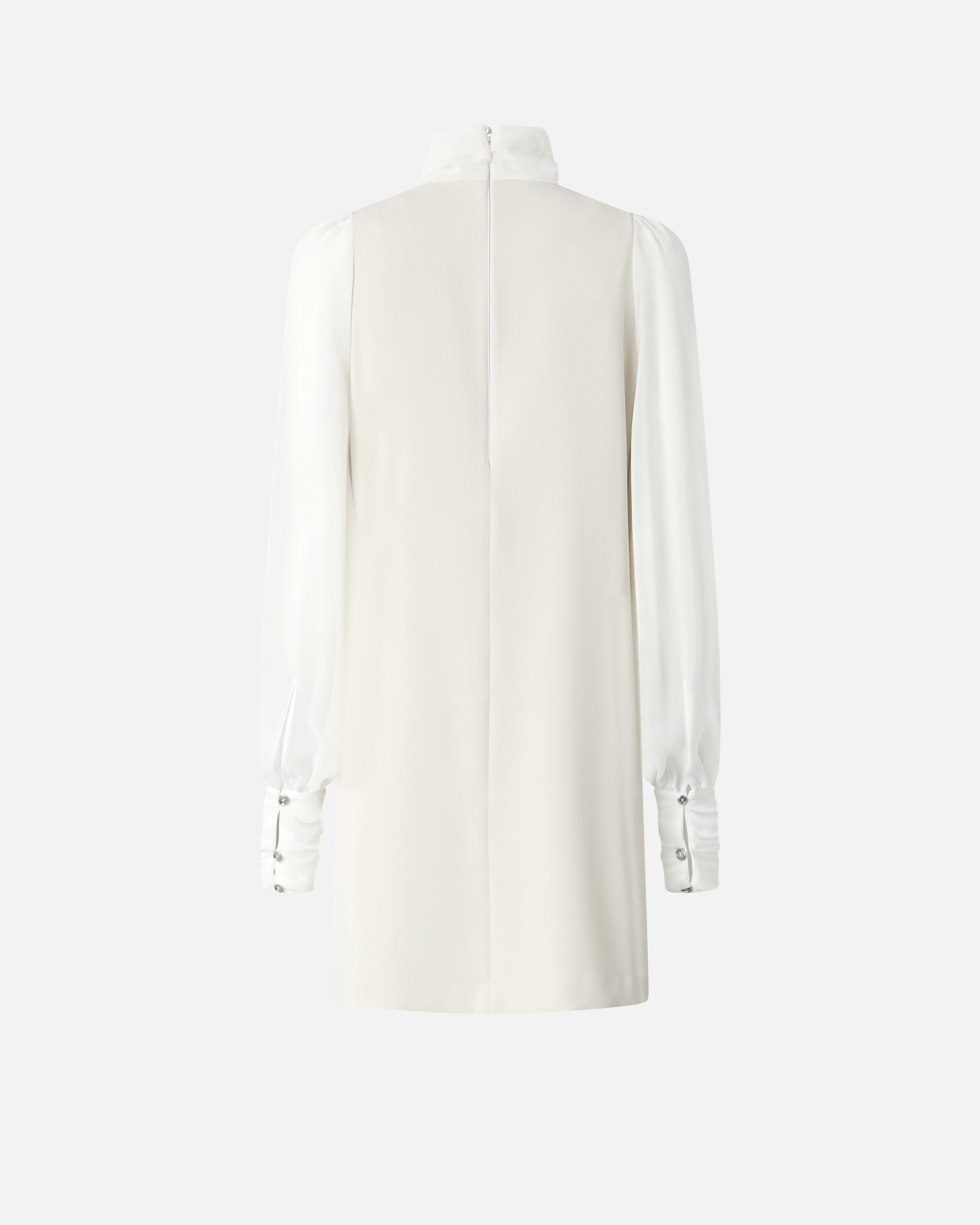 DRESS WITH GEORGETTE SLEEVES AND HIGH NECK - 2