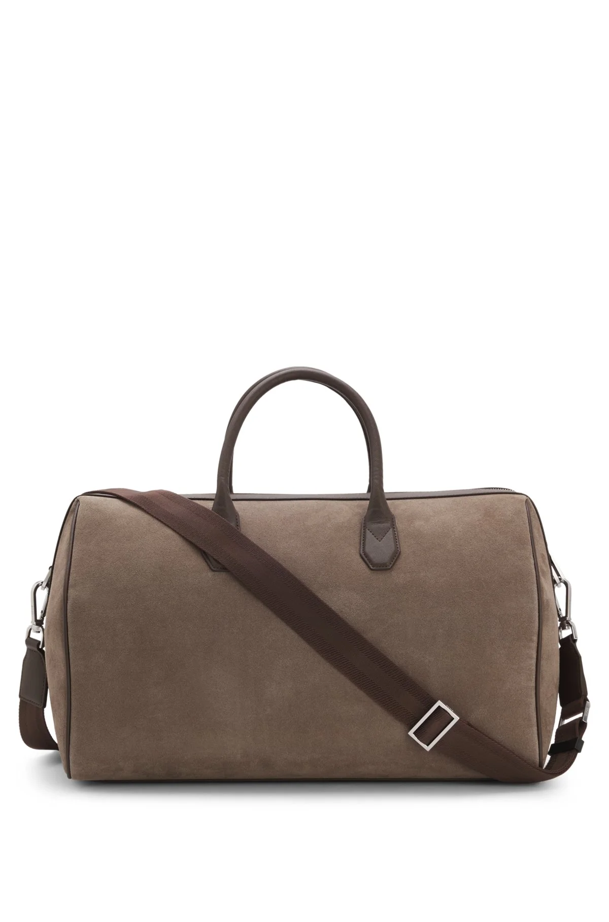 SUEDE DUFFEL BAG WITH METALLIC LOGO LETTERING - 1