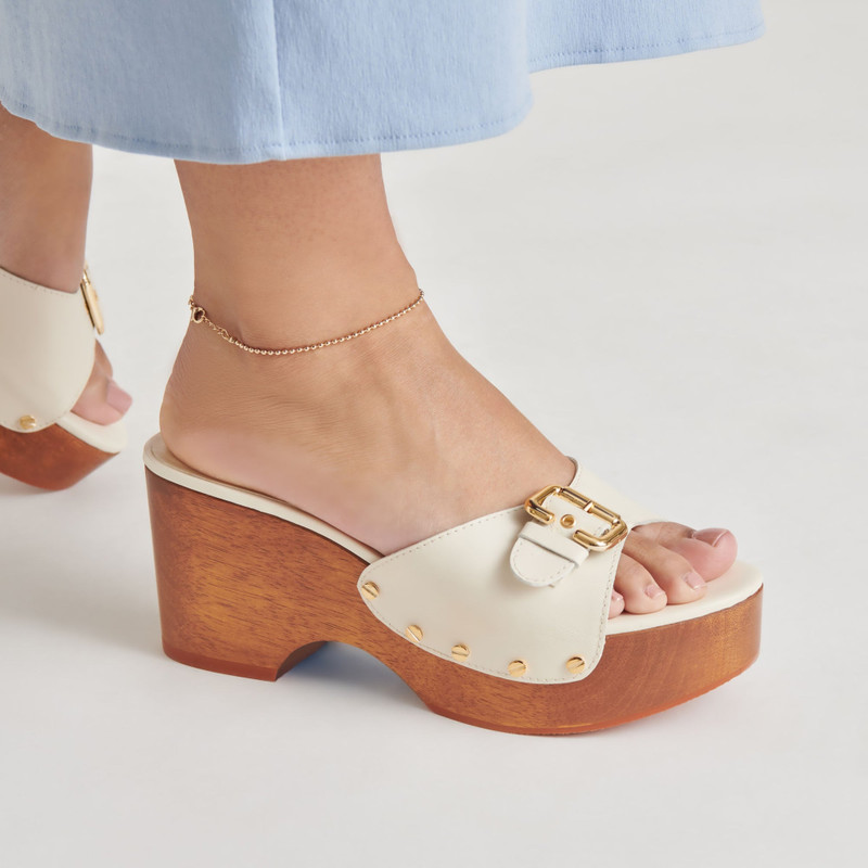 YALAH HEELS OFF WHITE LEATHER 6