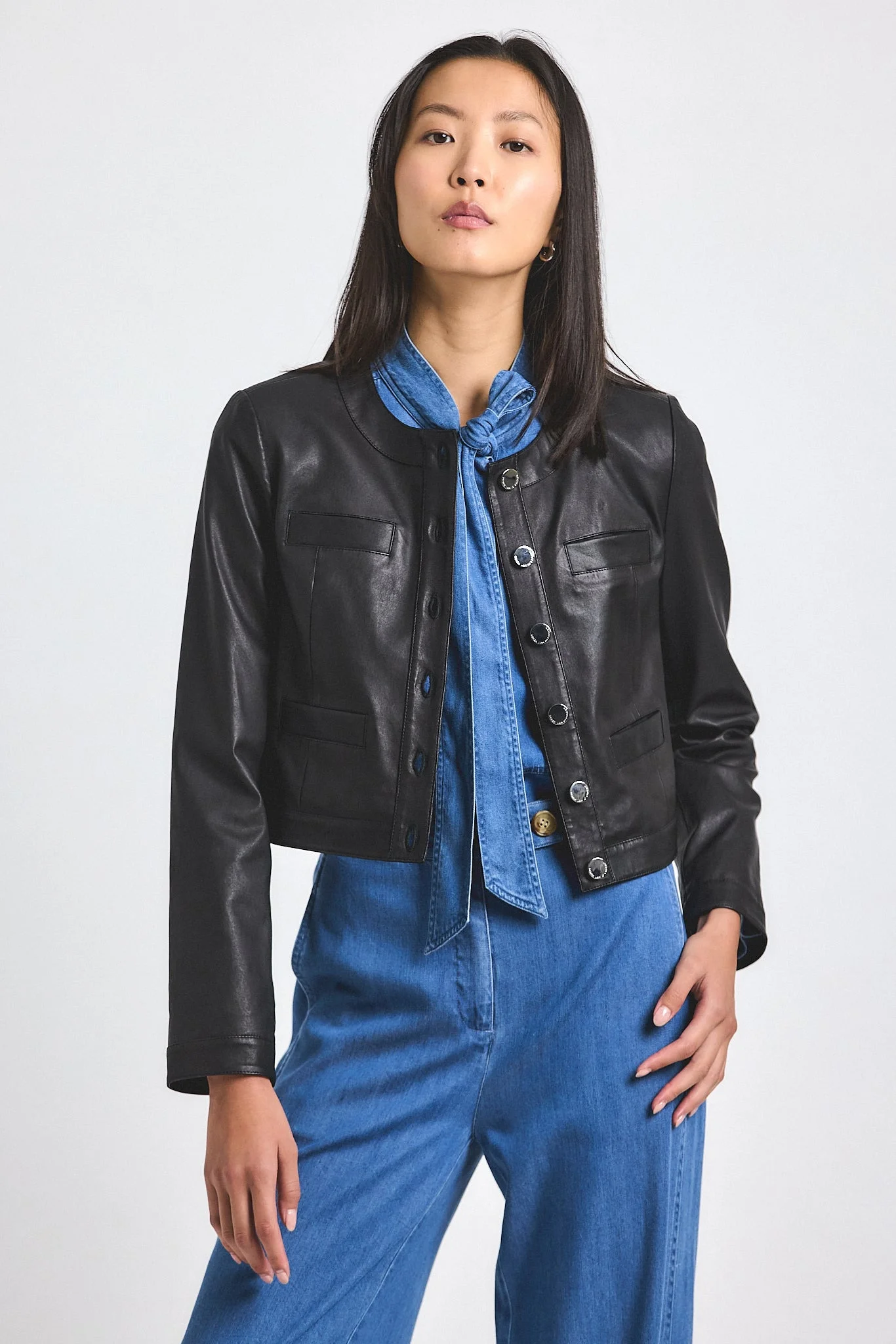 PENNY STRETCH LEATHER JACKET - 1