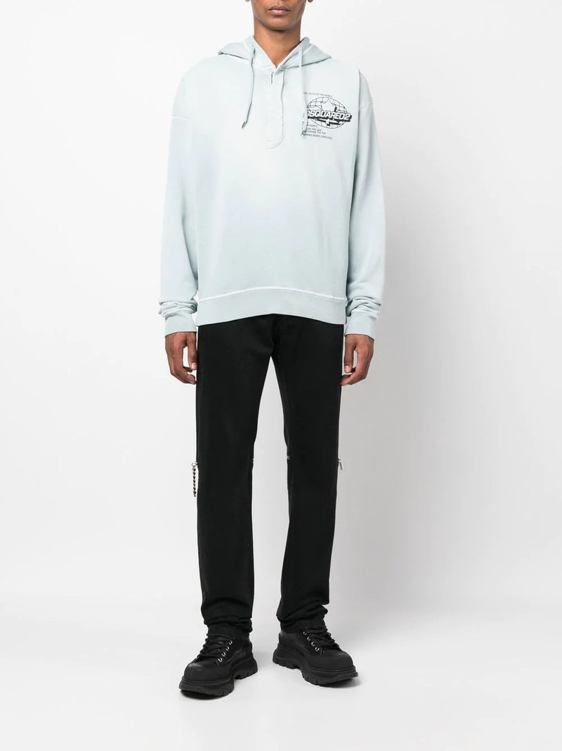 DSQUARED2 logo-print cotton hoodie outlook