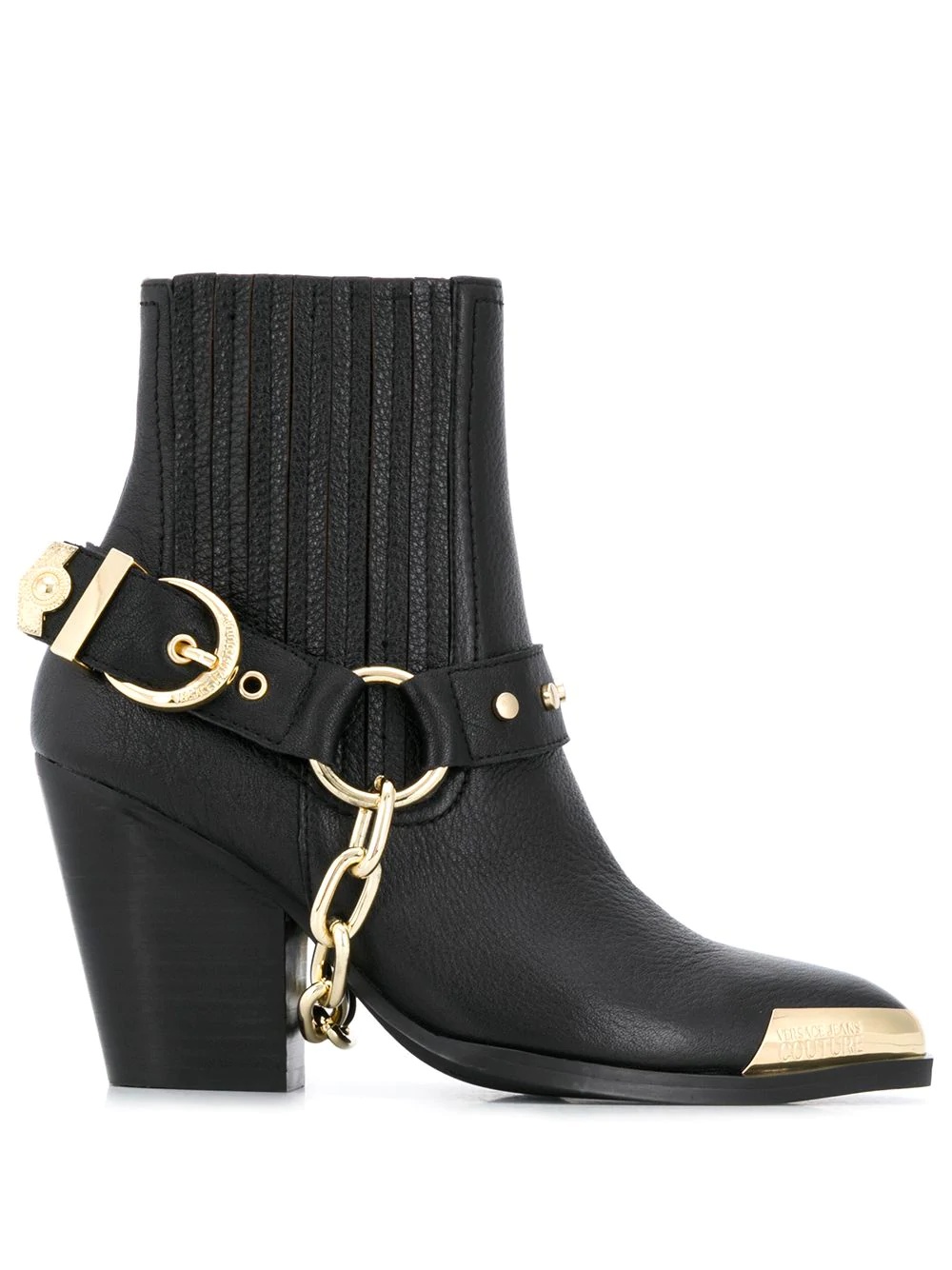 chain buckle detail boots - 1