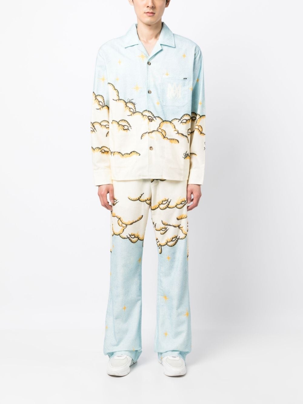 Sunscape-print flared trousers - 2