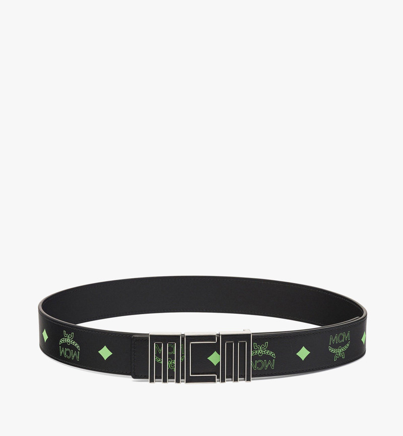 Leather Inlay Tech MCM Belt 1.5” in Embossed Leather 3