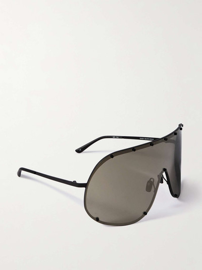 Rick Owens Shield Aviator-Style Stainless Steel Sunglasses outlook