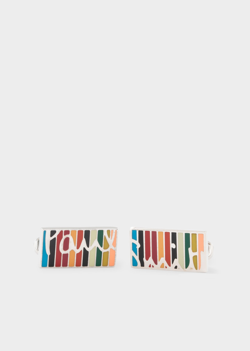 Silver 'Signature Stripe' Cufflinks 1