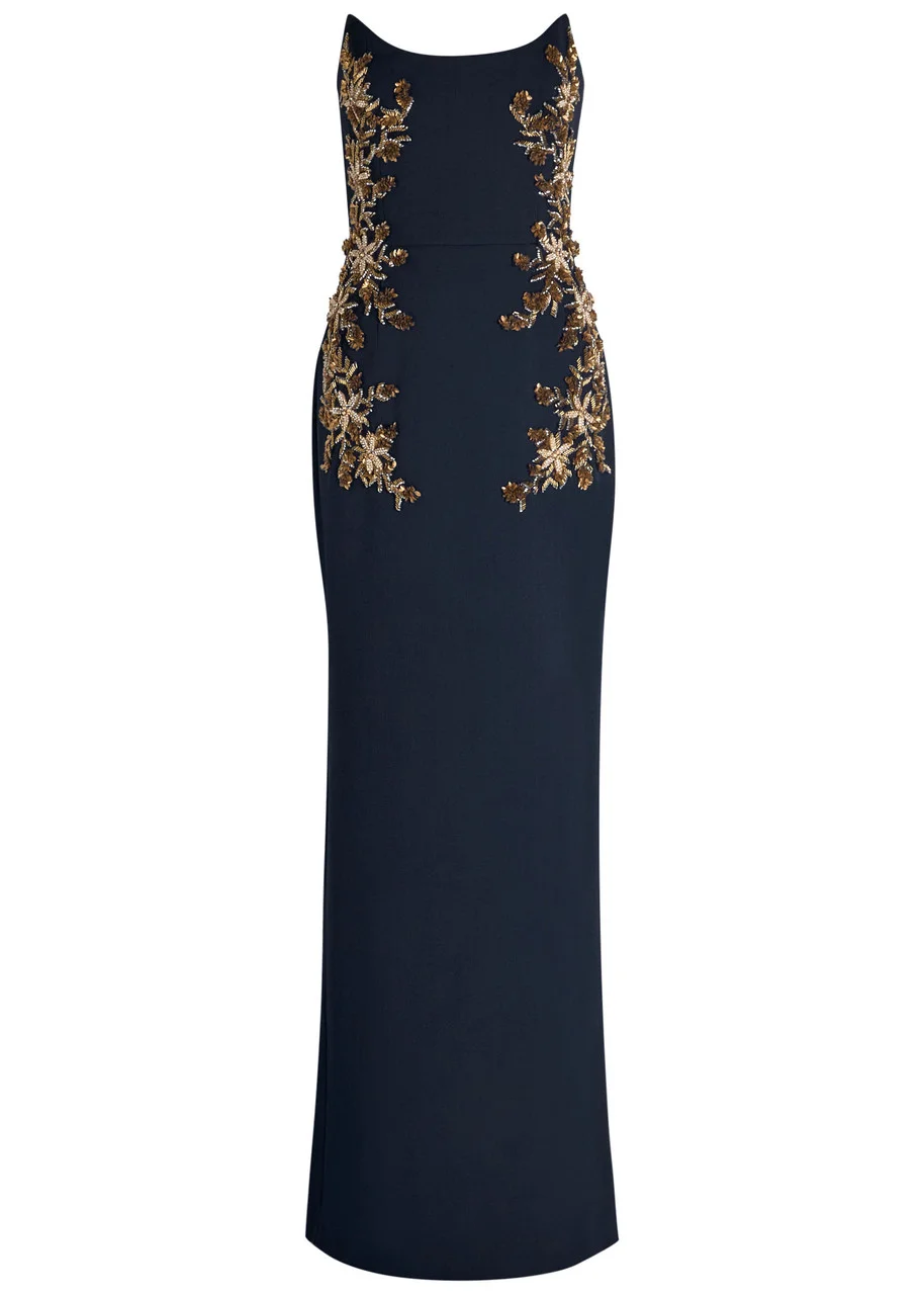 Rebecca Vallance Orla Embellished Crepe Gown - 1