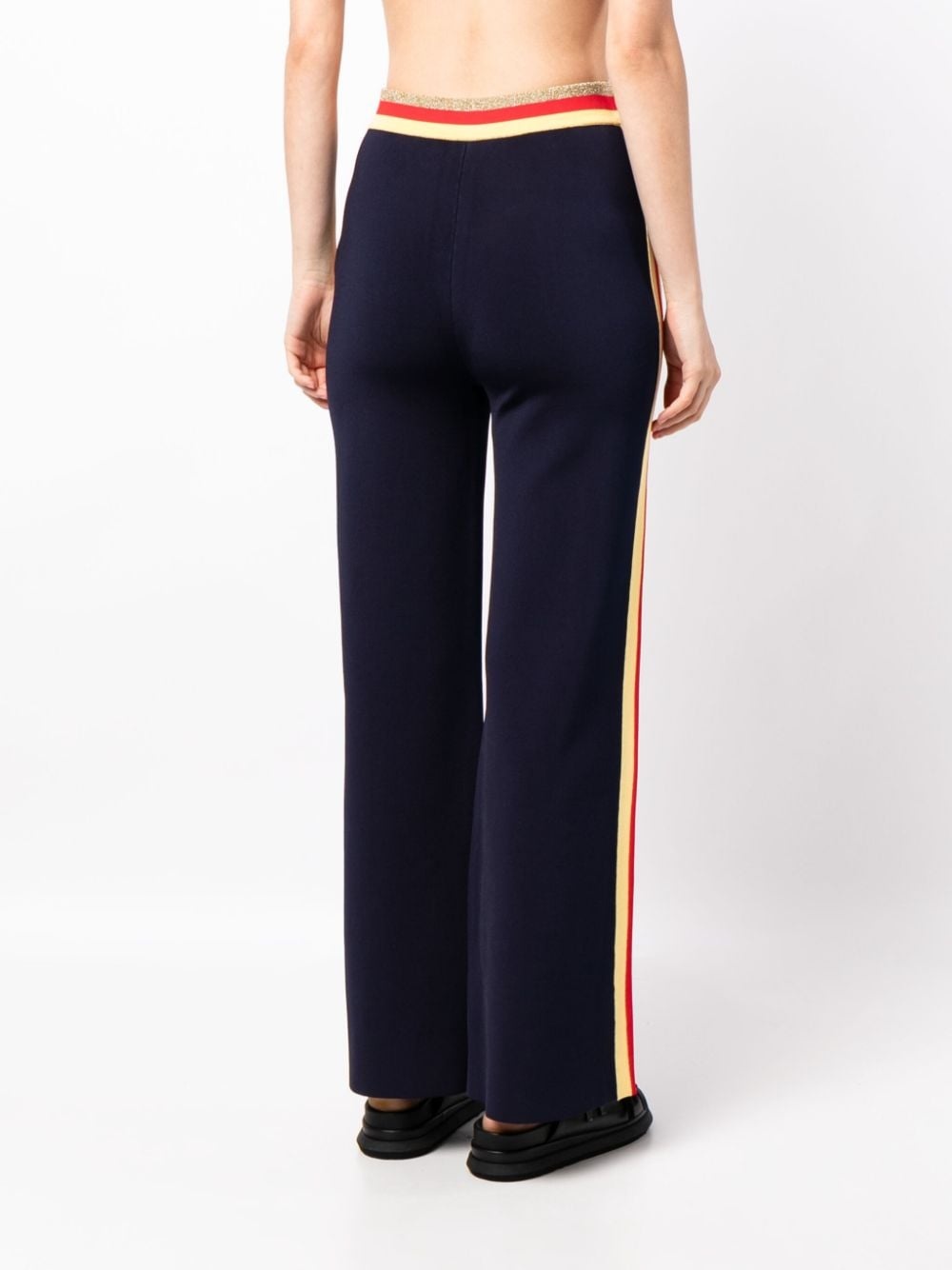 stripe-detail flared track pants - 4