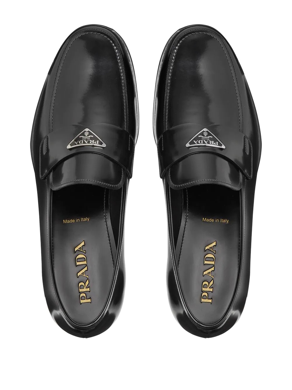 triangle-logo brushed loafers - 4