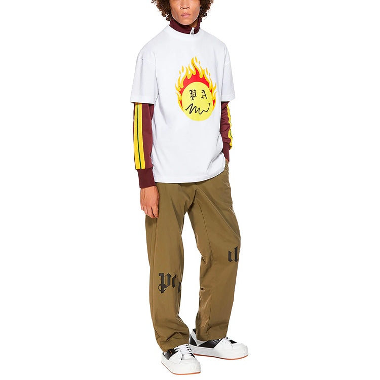 Palm Angels Burning Head Short-Sleeve T-Shirt 'White/Yellow' PMAA001R21JER0040118 - 7