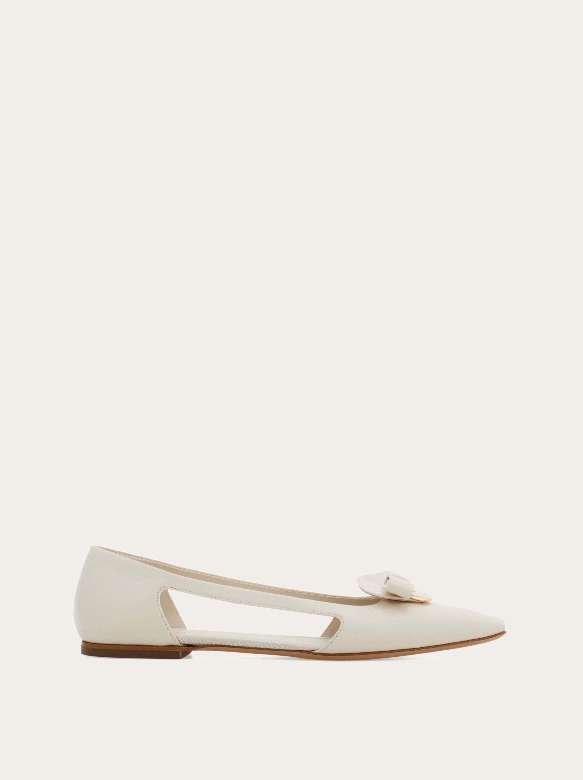 FERRAGAMO Cut out ballet flat with Drop Bow ornament