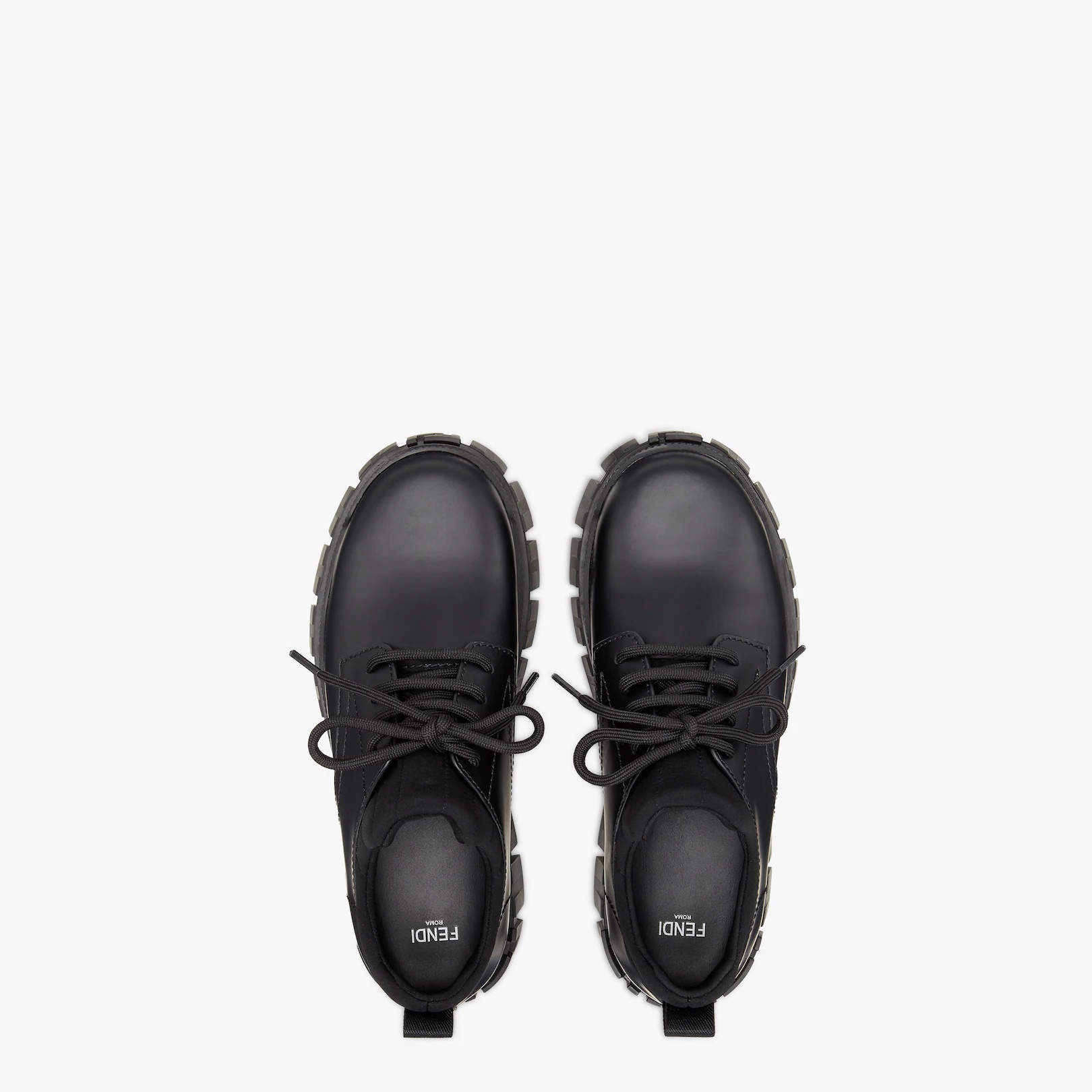 Black leather lace-ups - 4