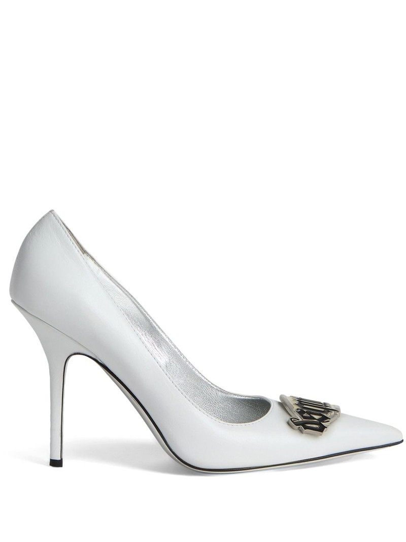 100mm logo-plaque leather pumps 1