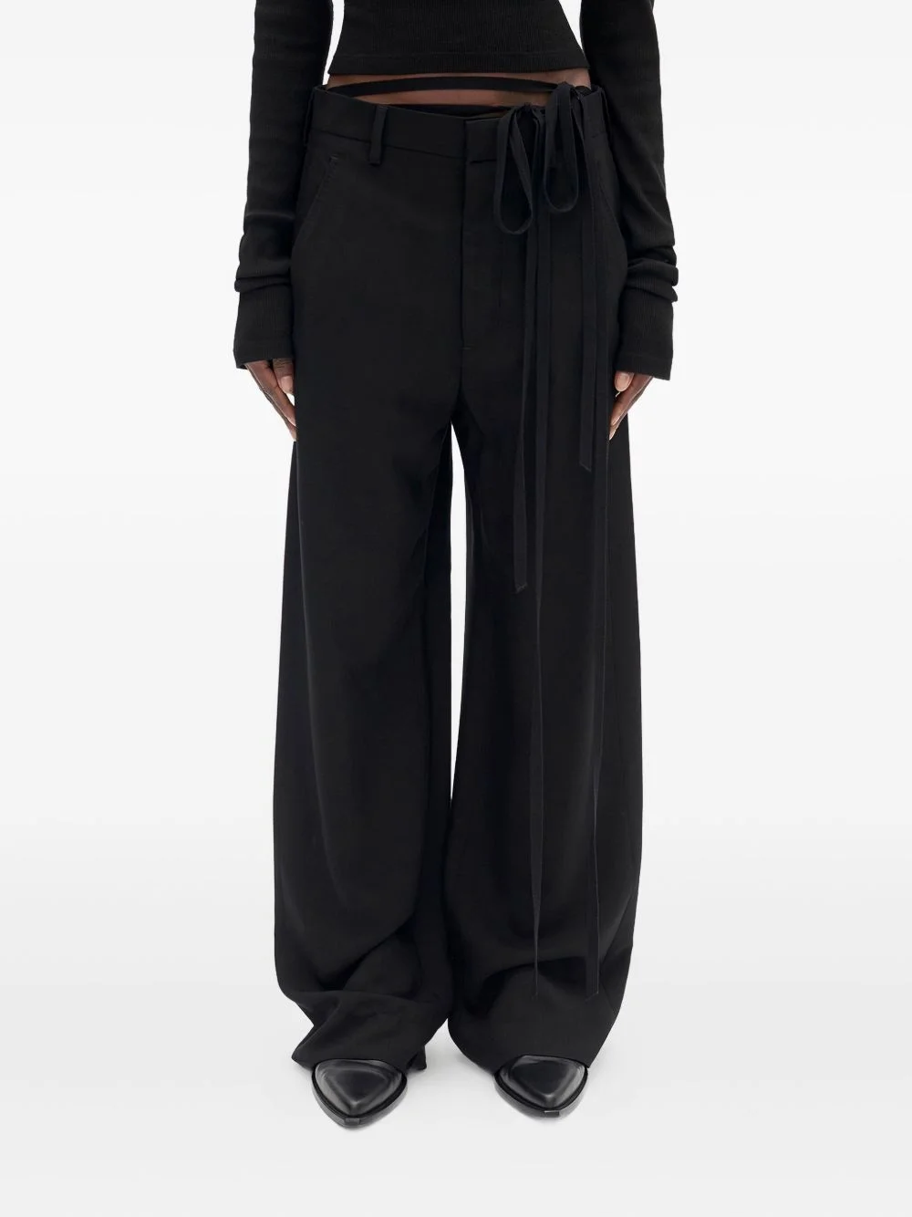 Anneke tie-waist palazzo pants - 1