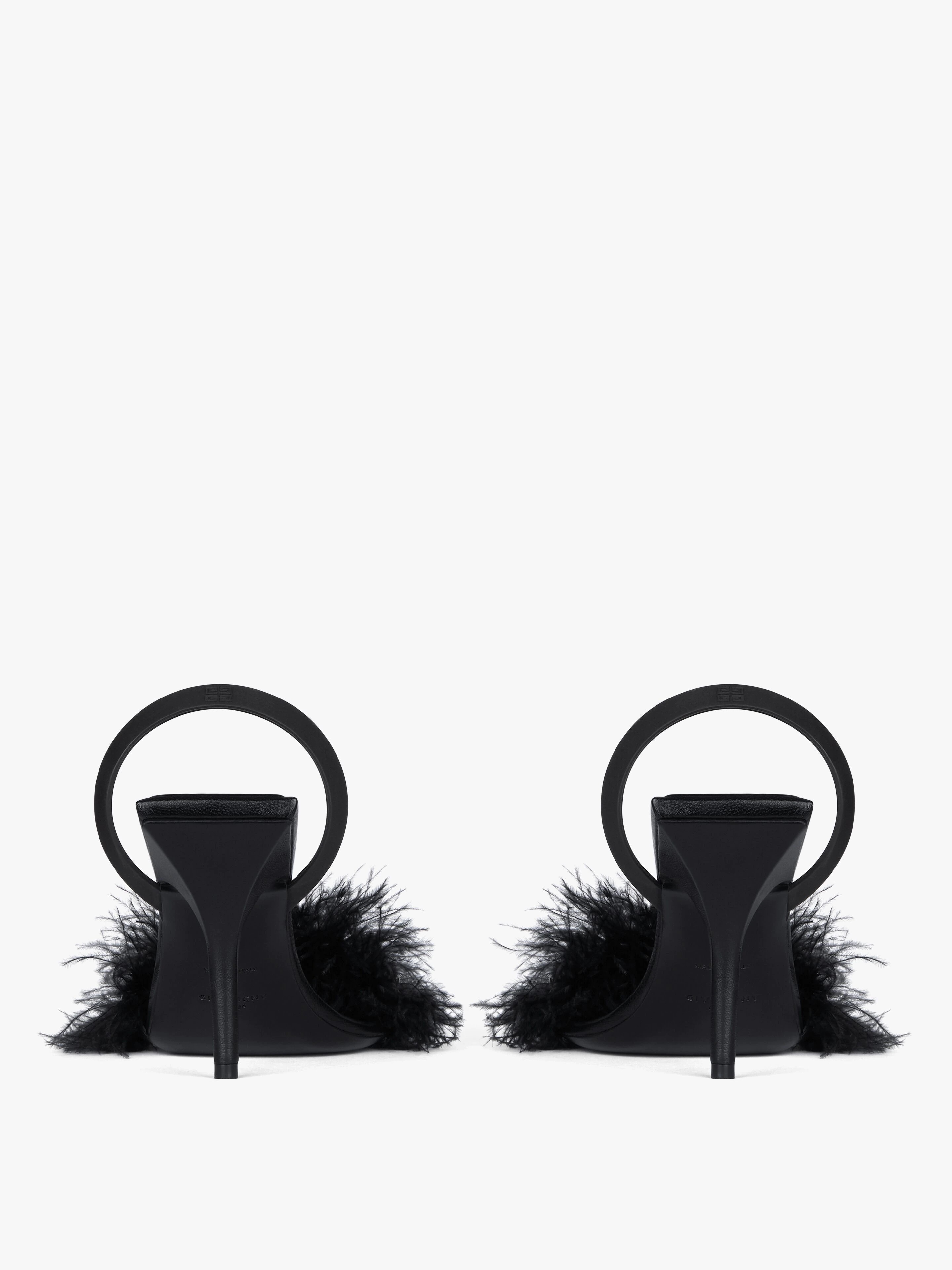 G WOVEN SANDALS IN FEATHERS AND LEATHER - 7