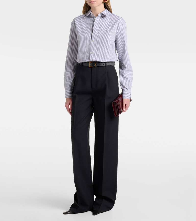 SAINT LAURENT Mid-rise wool straight pants outlook