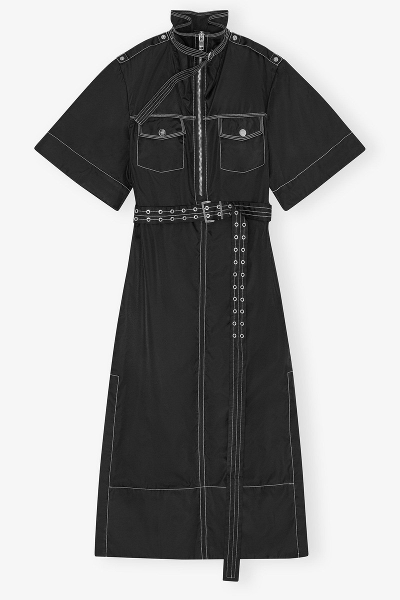BLACK STRETCH COTTON DRESS 3
