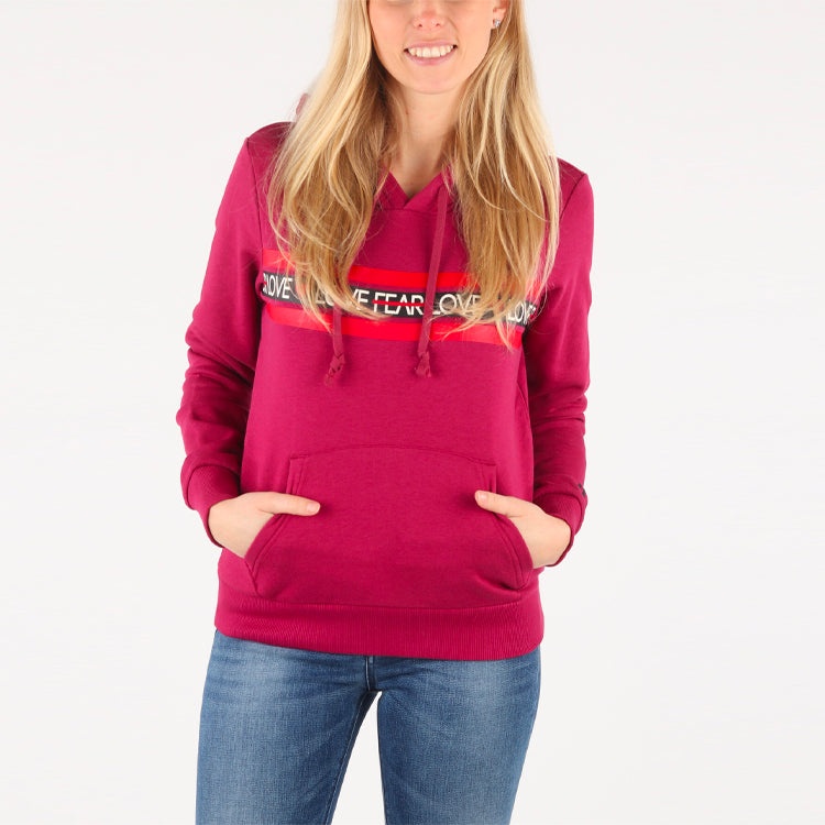 (WMNS) Converse Love the Progress Print Hoodie 'Red' 10017330-A02 - 3