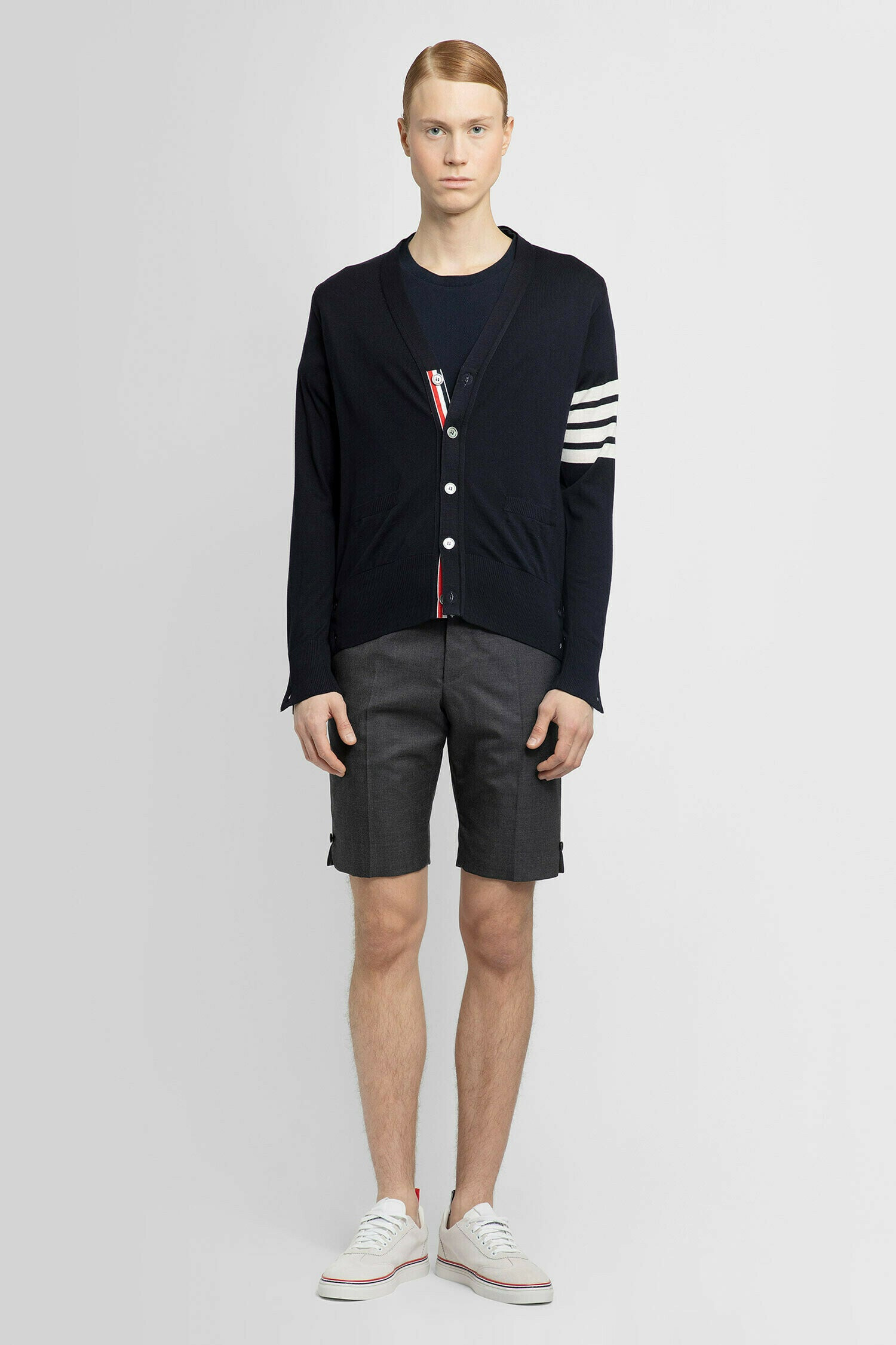 THOM BROWNE MAN BLUE KNITWEAR - 4