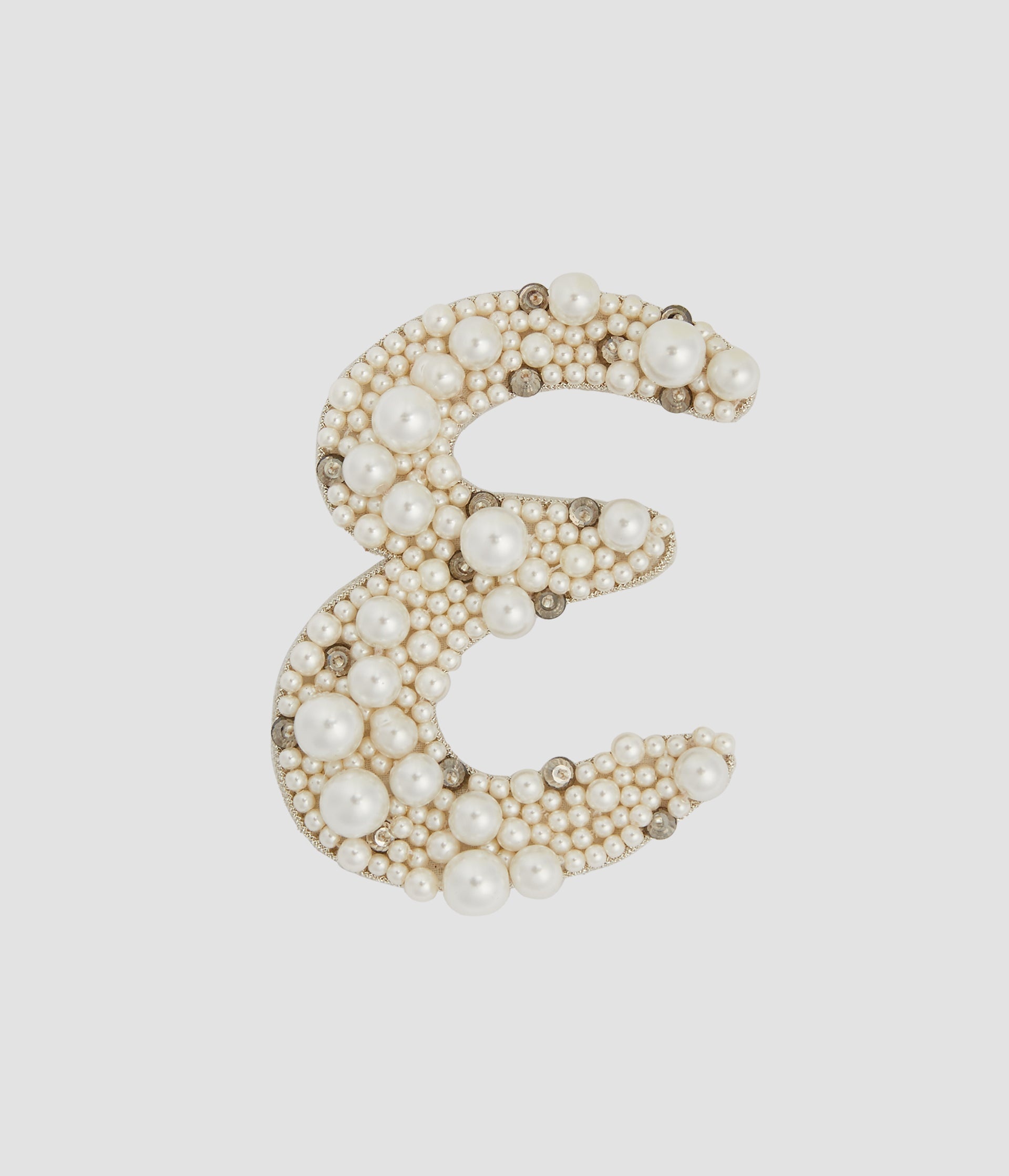 PEARL ALPHABET BROOCH E - 1