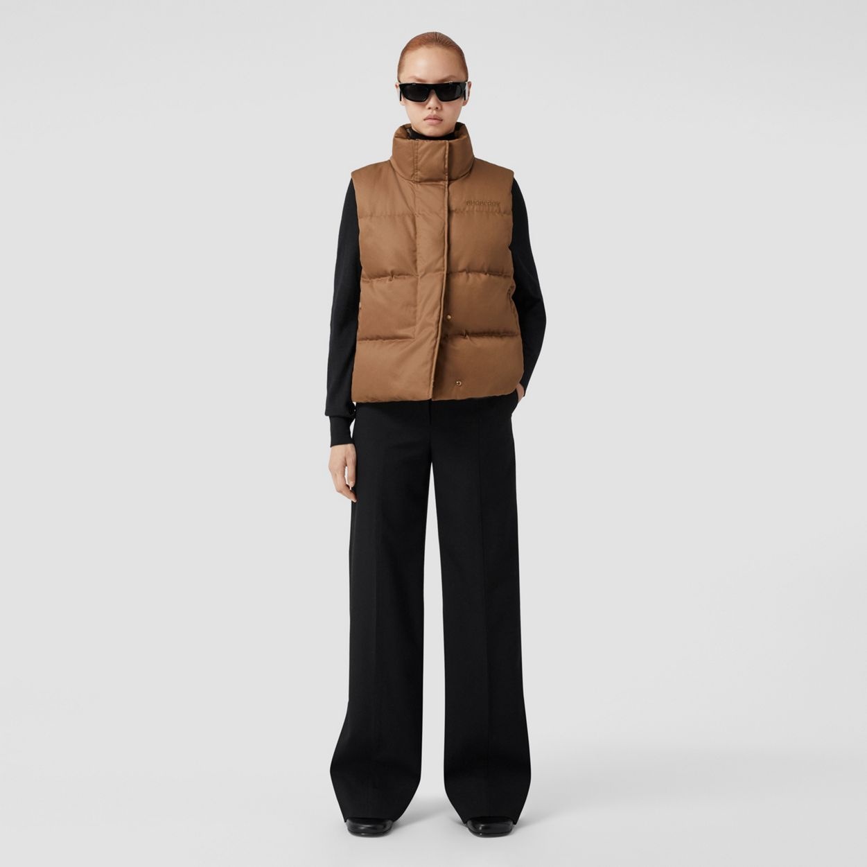 Embroidered Logo Cotton Gabardine Puffer Gilet - 6