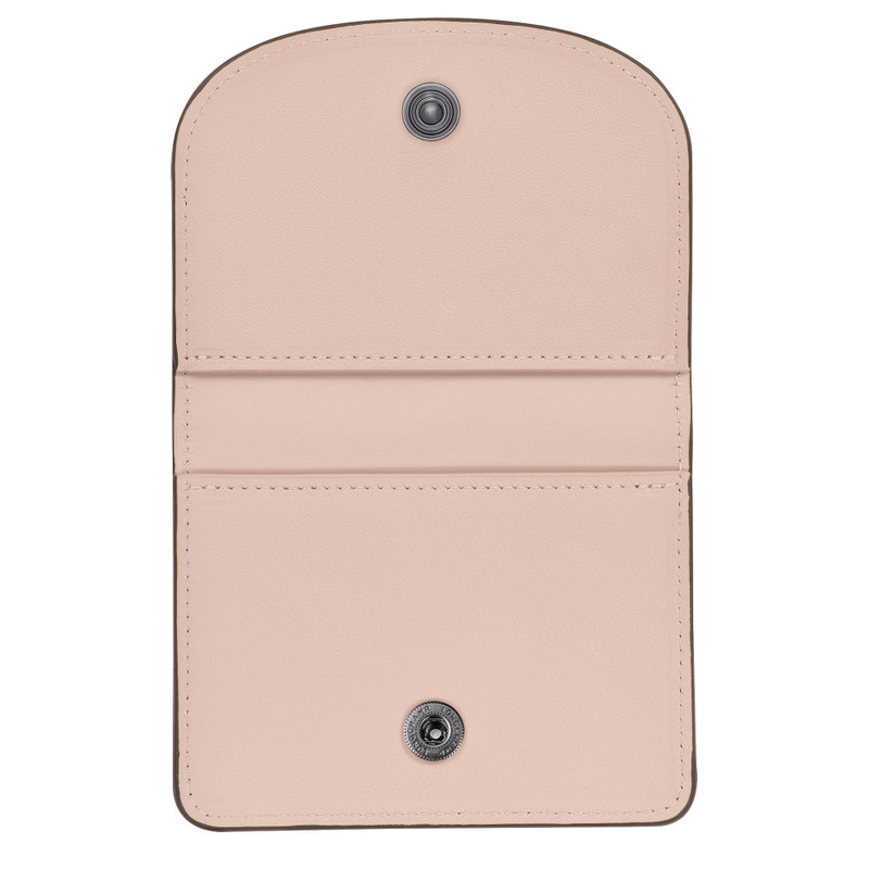 Le Pliage Xtra Card holder Nude - Leather 3