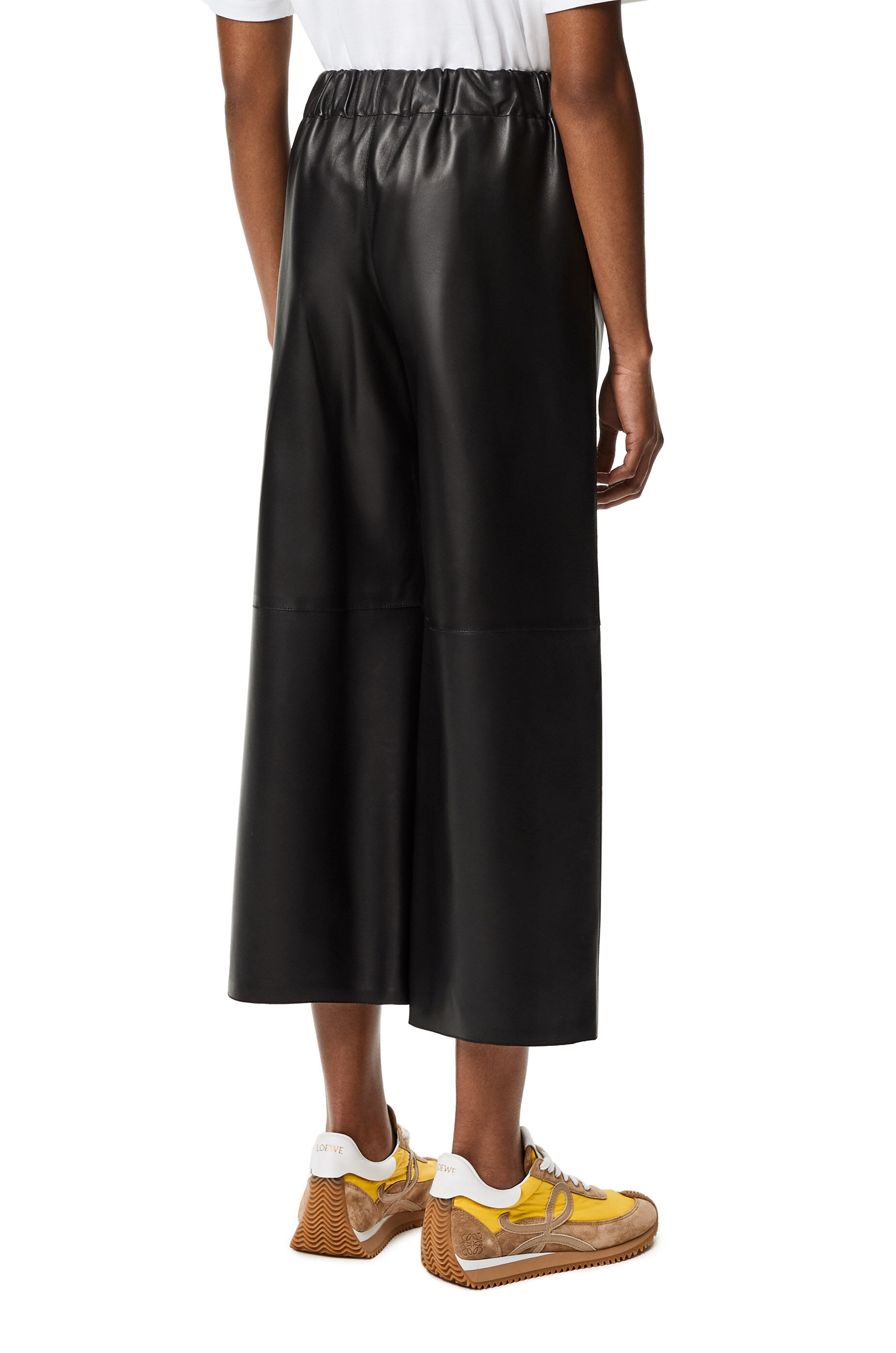 Cropped elasticated waist trousers in nappa - 4