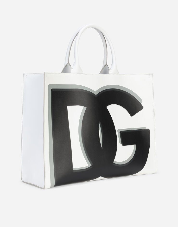 Large calfskin DG Daily shopper with DG logo print - 3