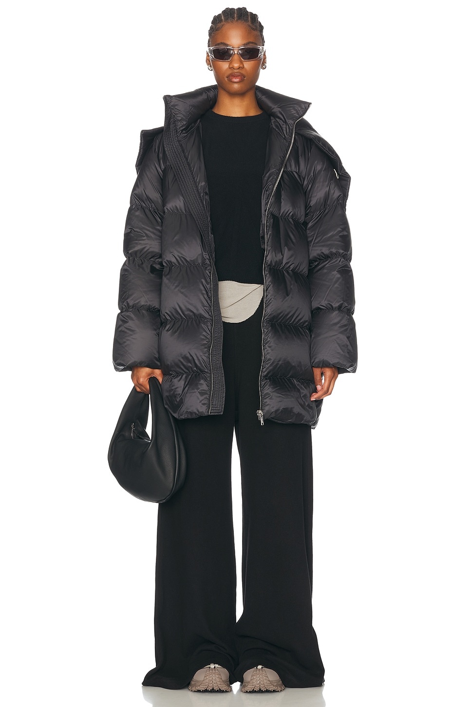ダウンジャケット・コート MONCLER Moncler X Rick Owens MU02D1C02 Hooded Cyclopic Coat MONCLER x RICK OWENS HOODED CYCLOPIC COAT