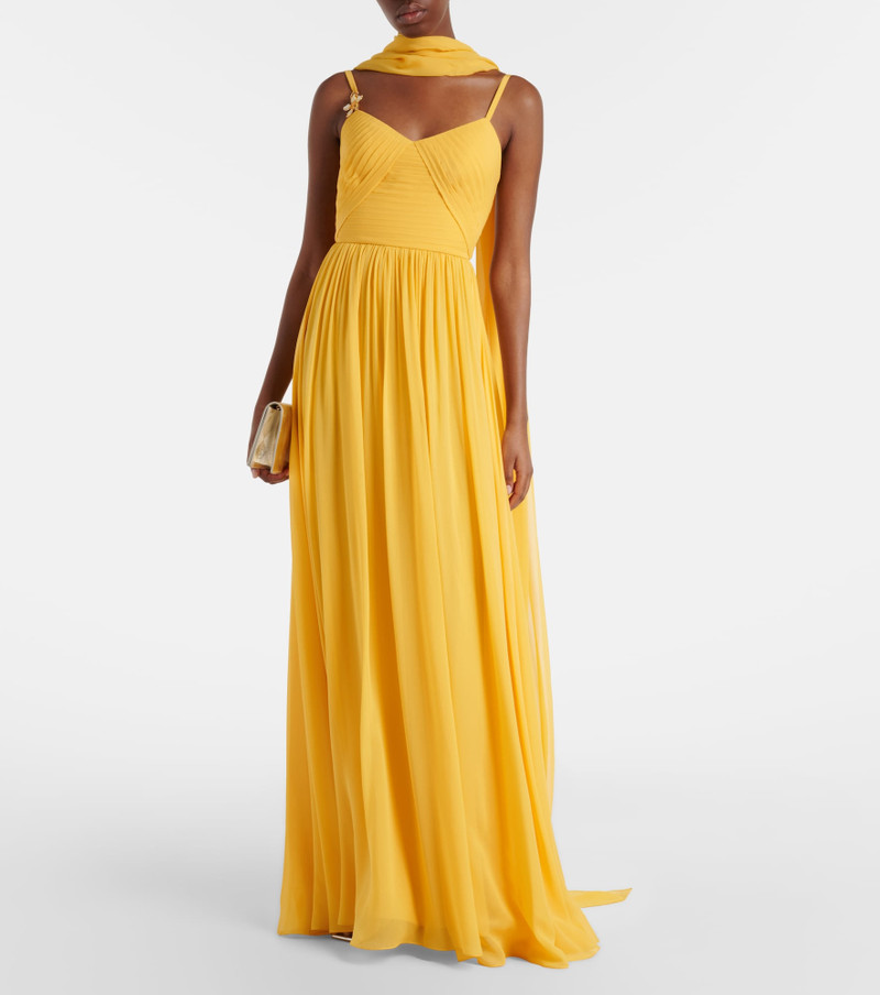 ELIE SAAB Embellished scarf-detail silk gown outlook