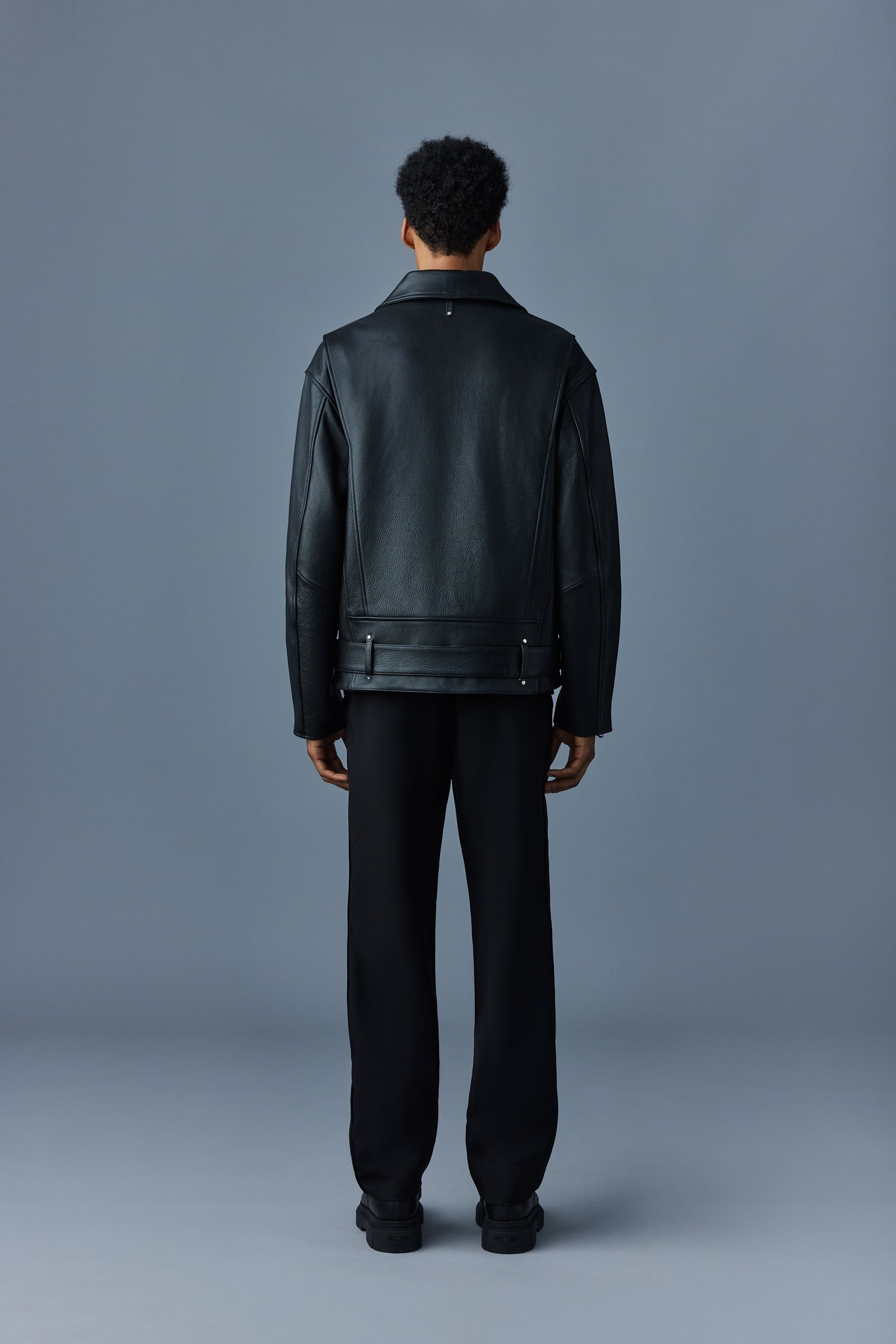 CLEMENT Oversized R Leather biker jacket - 4