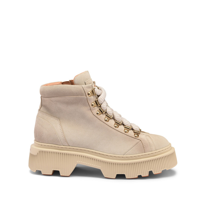 Women's beige suede hiking boot 1