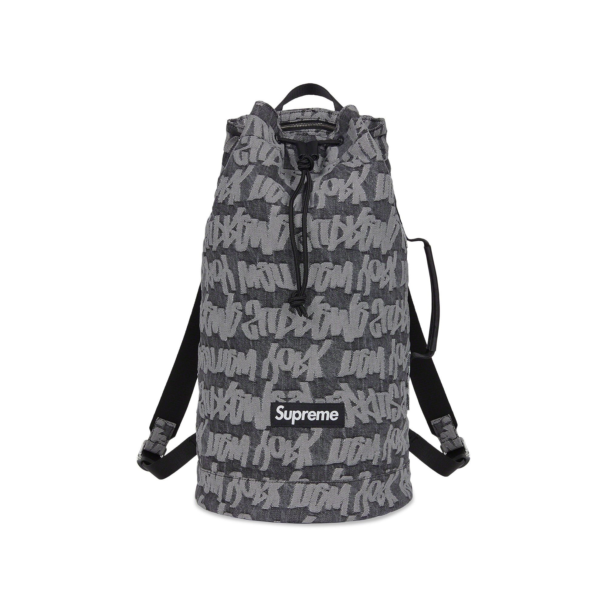 Supreme Fat Tip Jacquard Denim Backpack 'Black' - 1