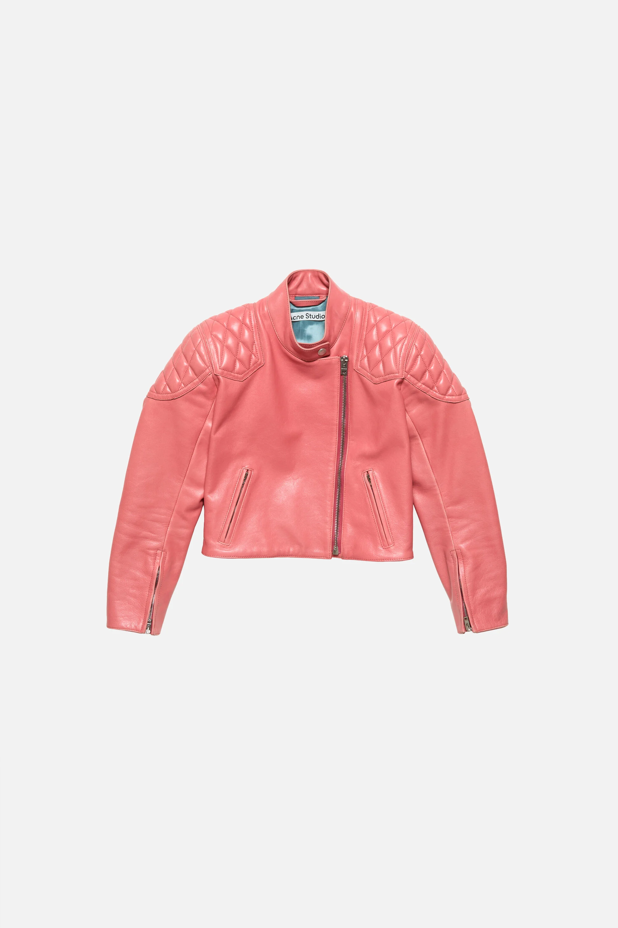 Leather biker jacket - Bubblegum pink - 1