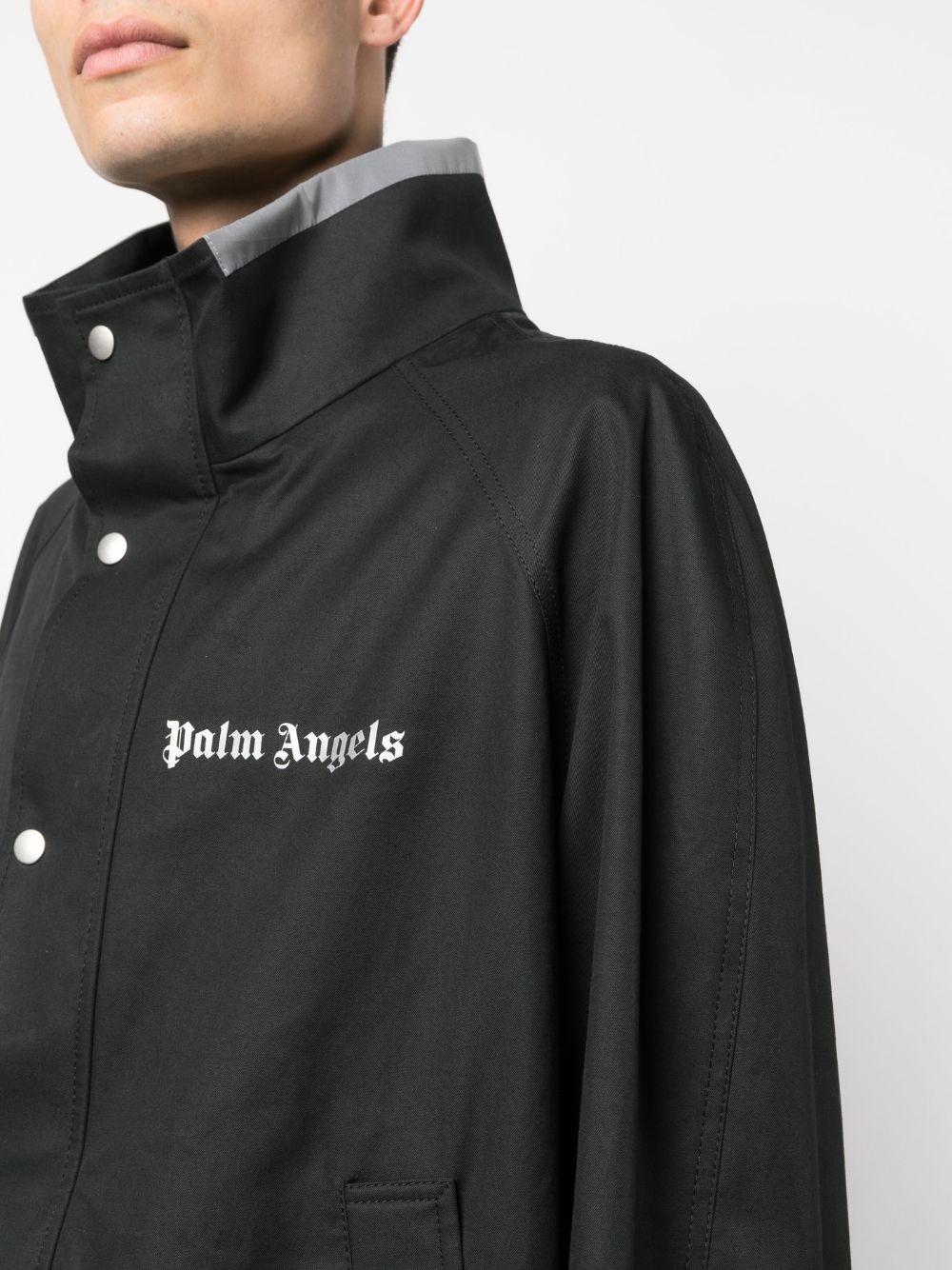 logo-print button-fastening jacket - 5