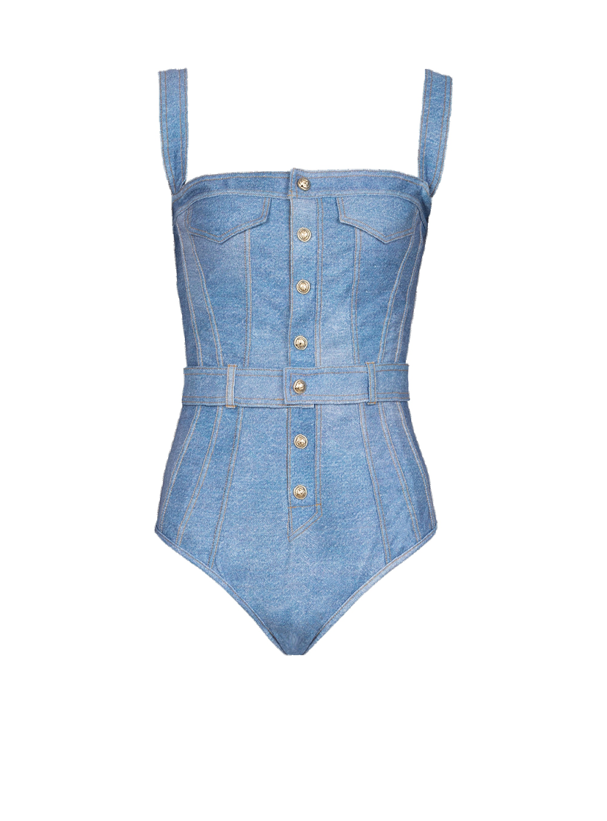 Jean-effect swimsuit - 1