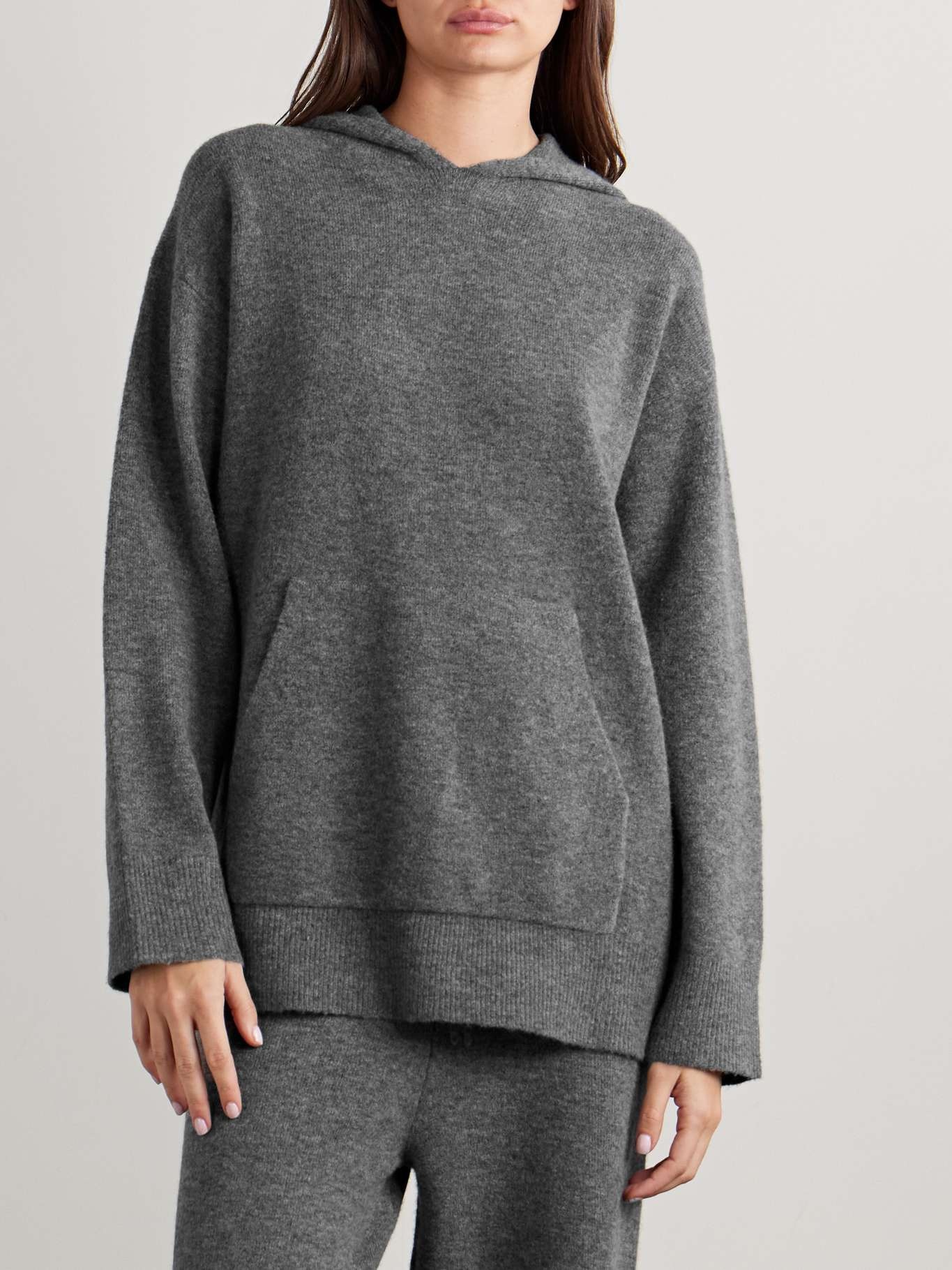 Merino wool-blend hoodie Gray - 3