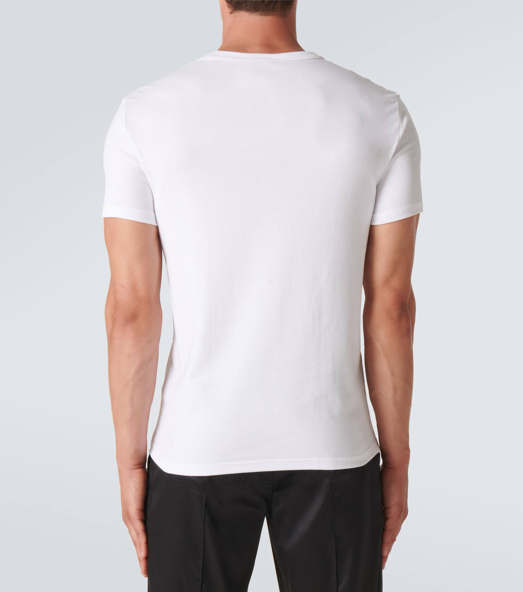 Stretch-cotton V-neck T-shirt - 3