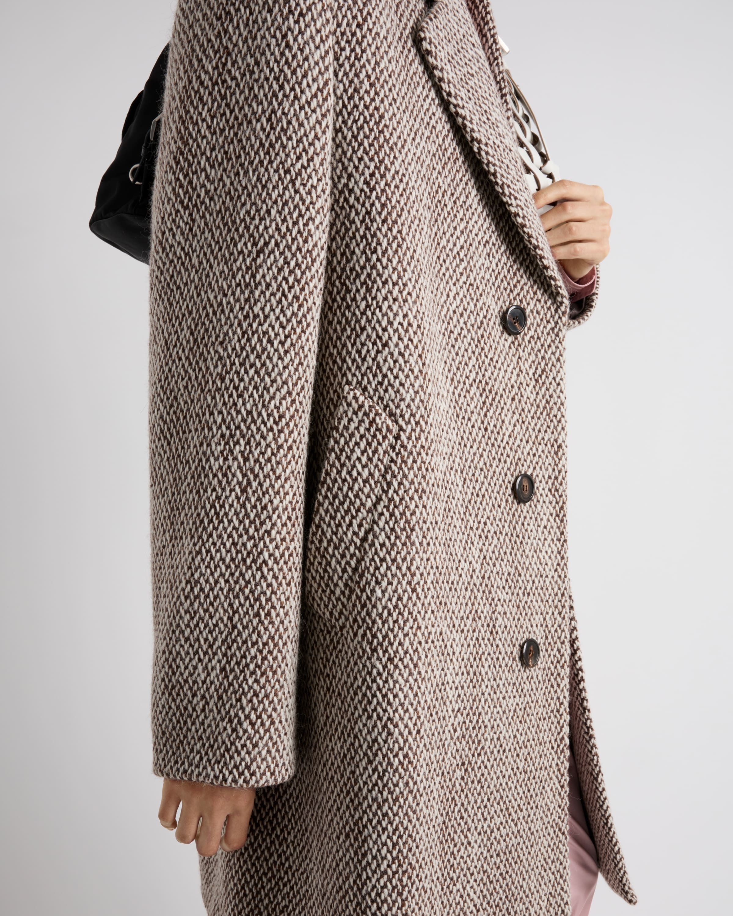 Single-breasted wool blend coat - 4