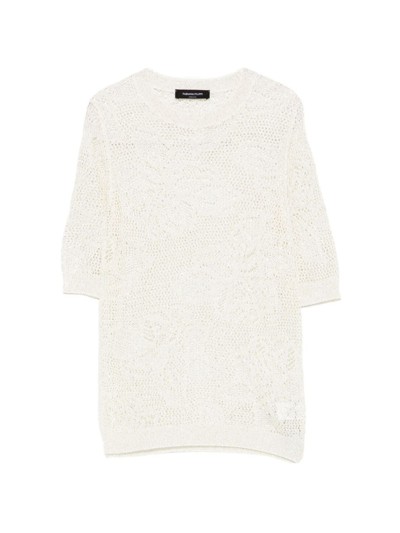 openwork sparkle T-shirt 1