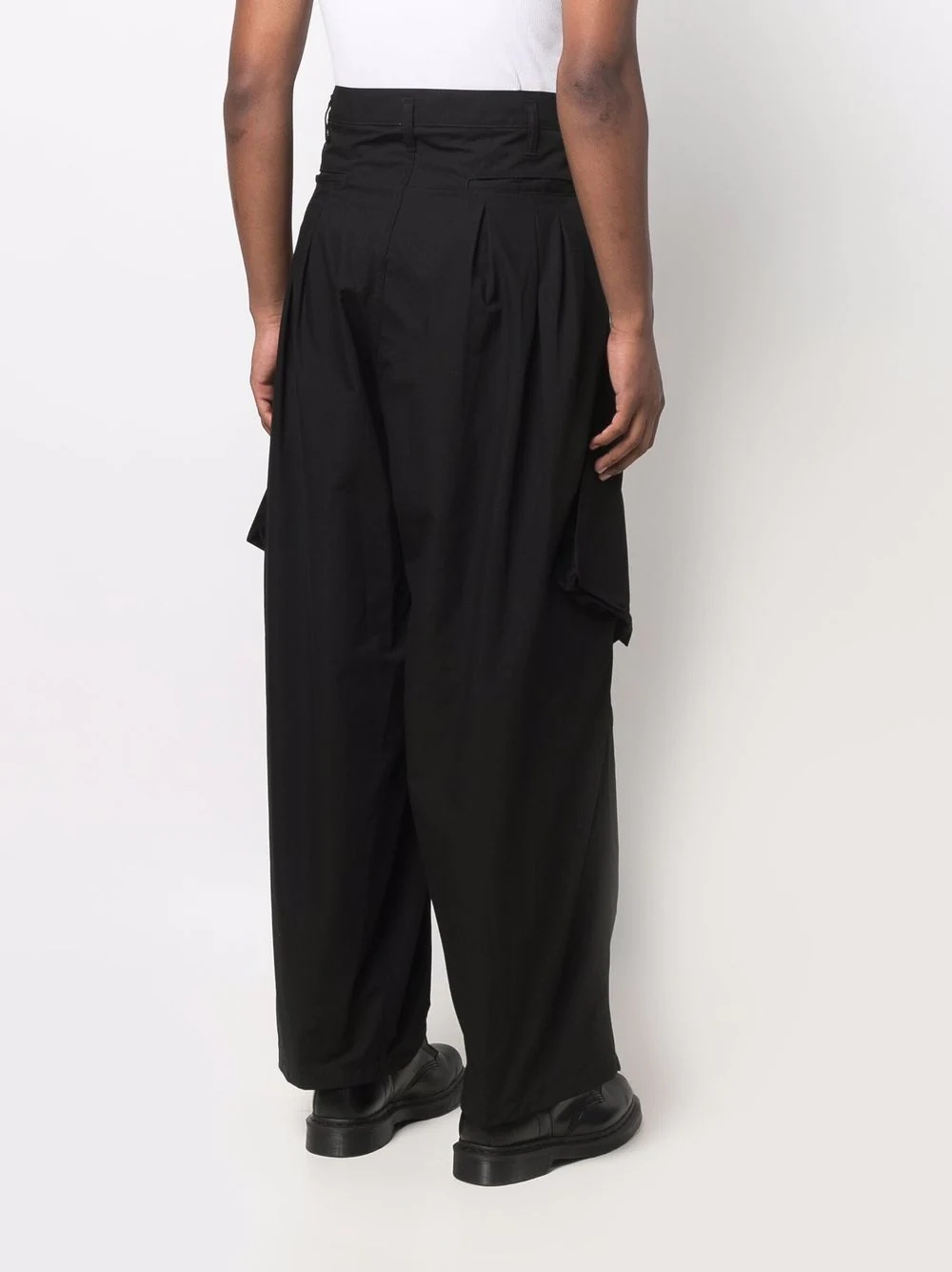 pleat-detail wide-leg trousers - 4