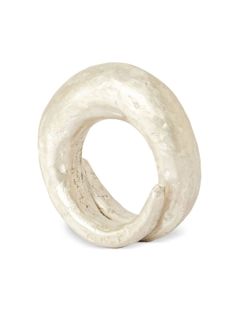 Parts of Four Split Mountain matte sterling-silver ring outlook