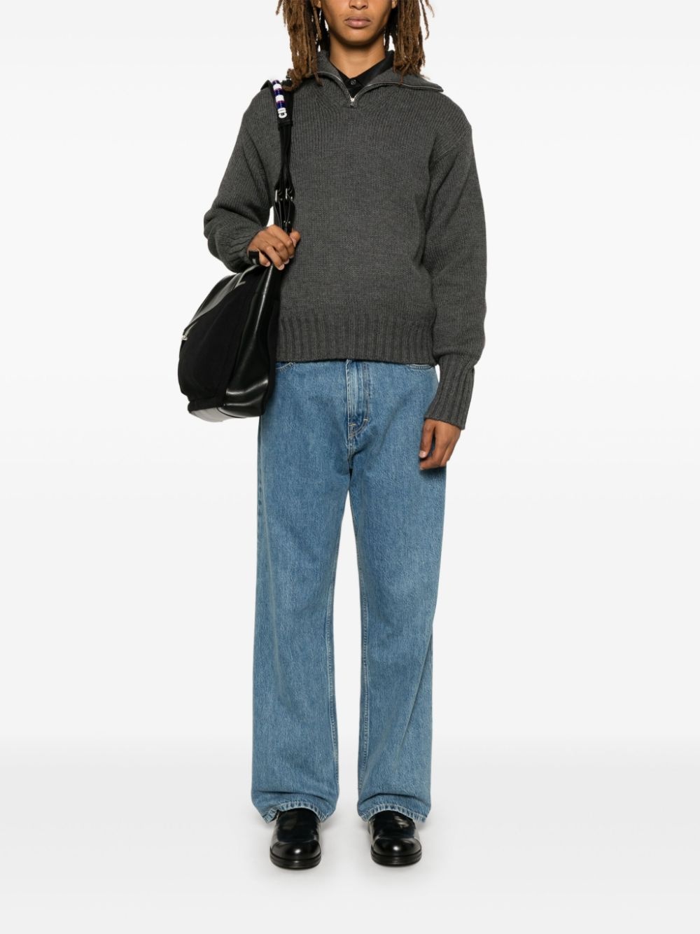 wool half-zip sweater - 2