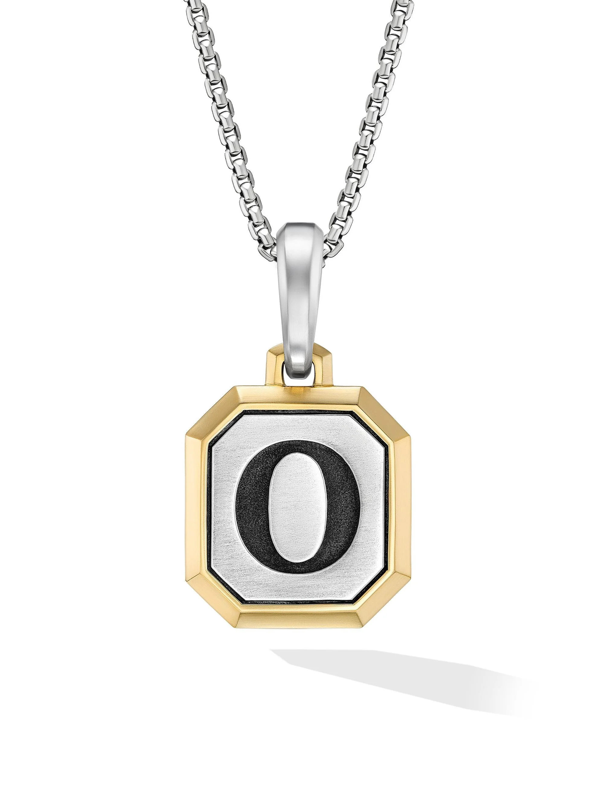 Men's Initial Amulet in Sterling Silver - O Silver - 1