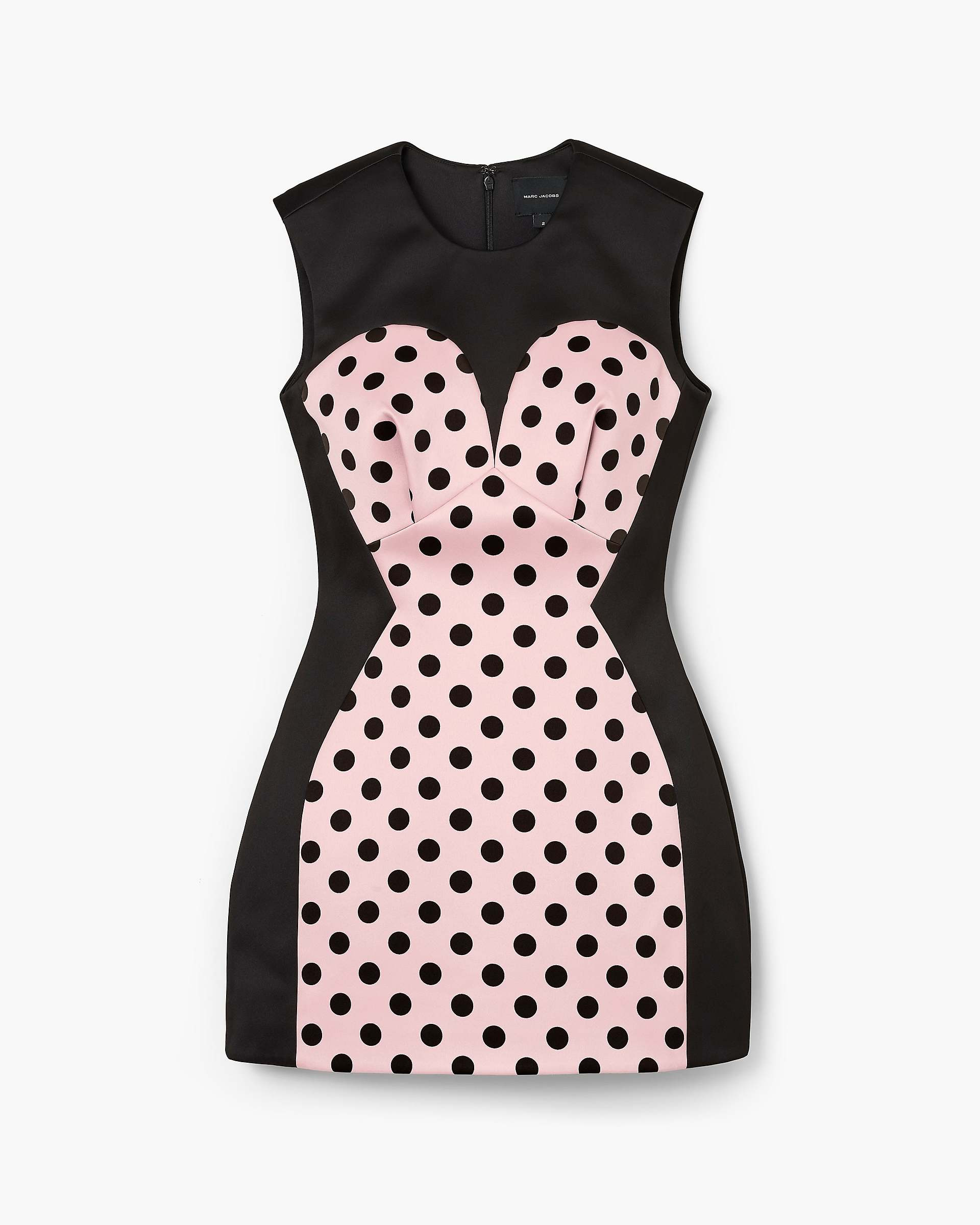 SEAMED UP DOTS SATIN DRESS - 2