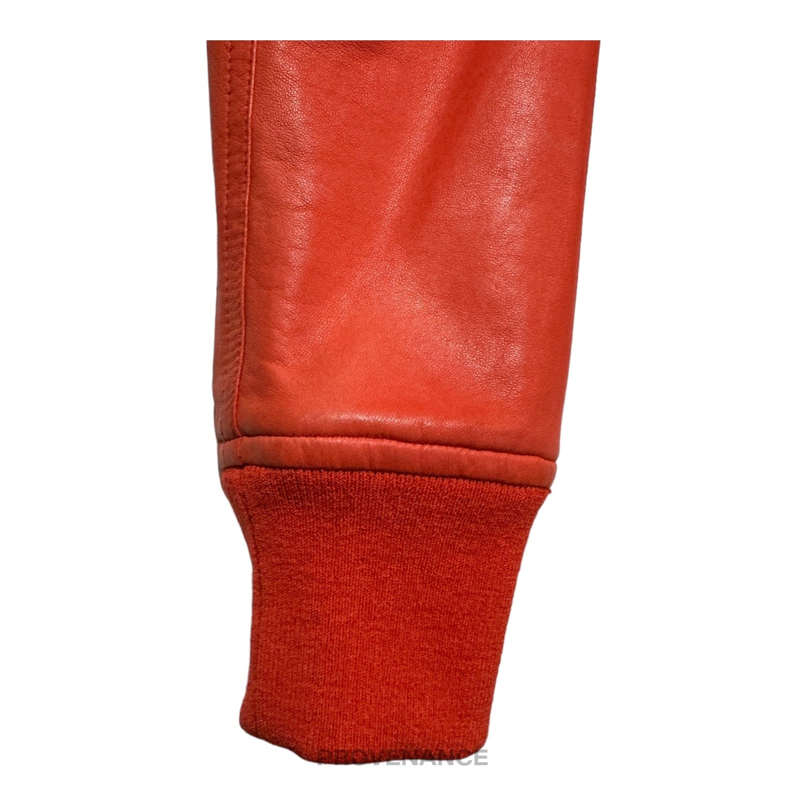 Rick Owens Walrus Intarsia Leather Jacket - 50 Red - 5