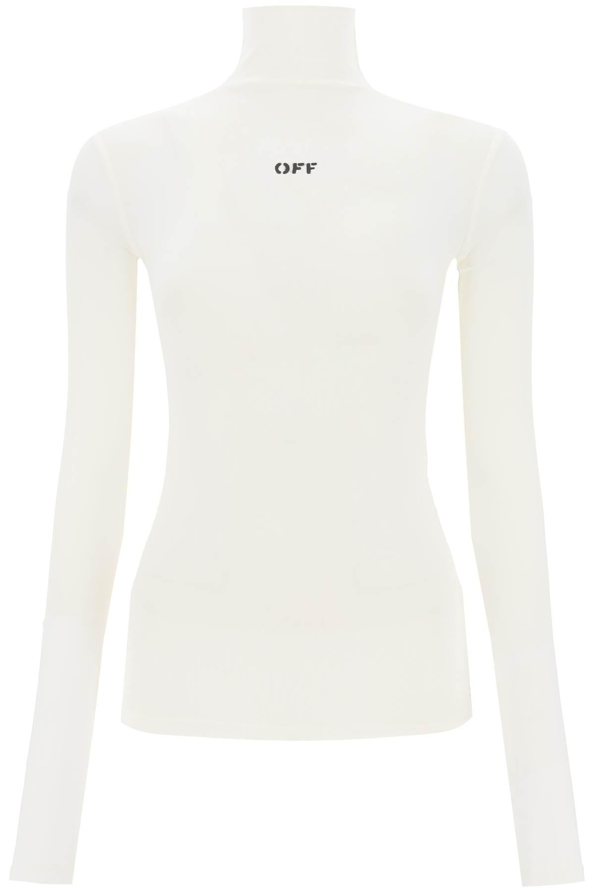 Funnel-neck T-shirt with OFF logo - 1