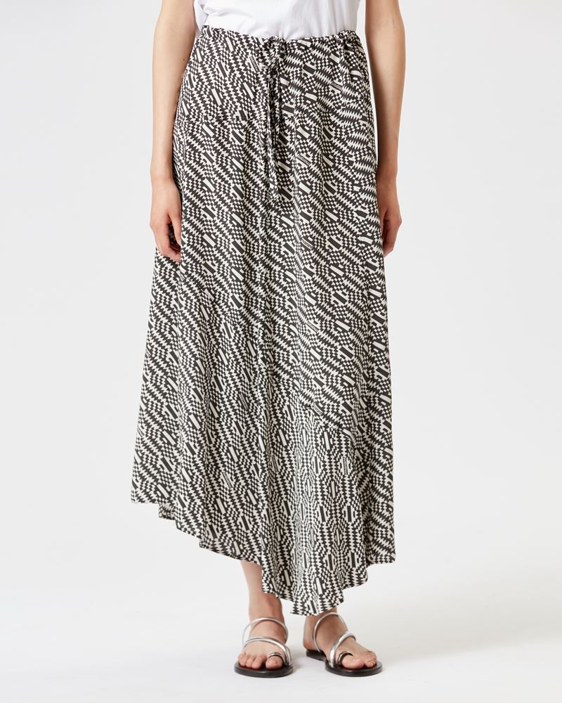 ALONA LONG MONOGRAM SKIRT - 4