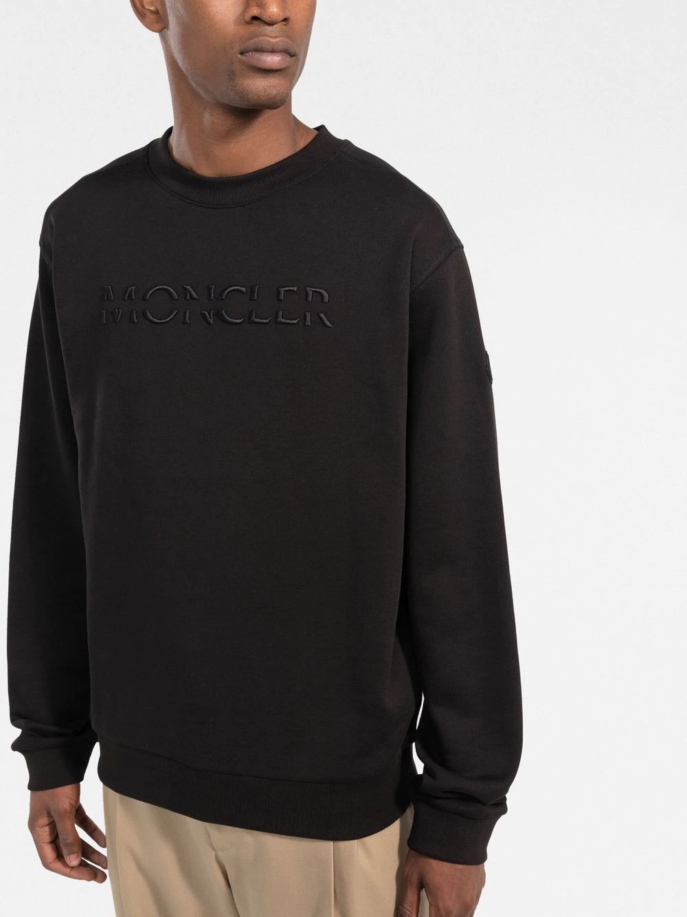 logo-embroidered cotton sweatshirt - 3